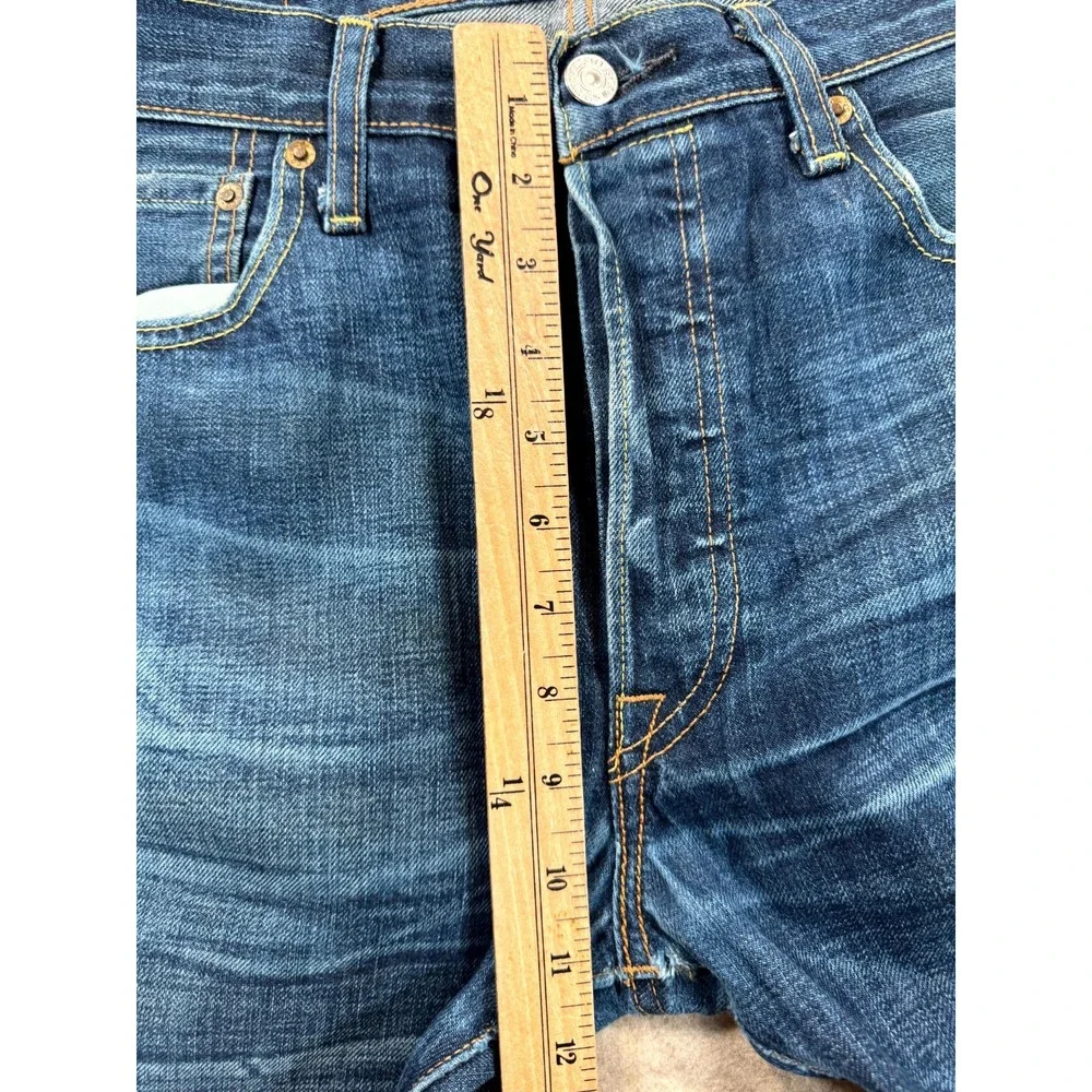 Levi's 501 Original Jeans Men 33x34 Blue Denim Button Fly Straight Leg Whiskered